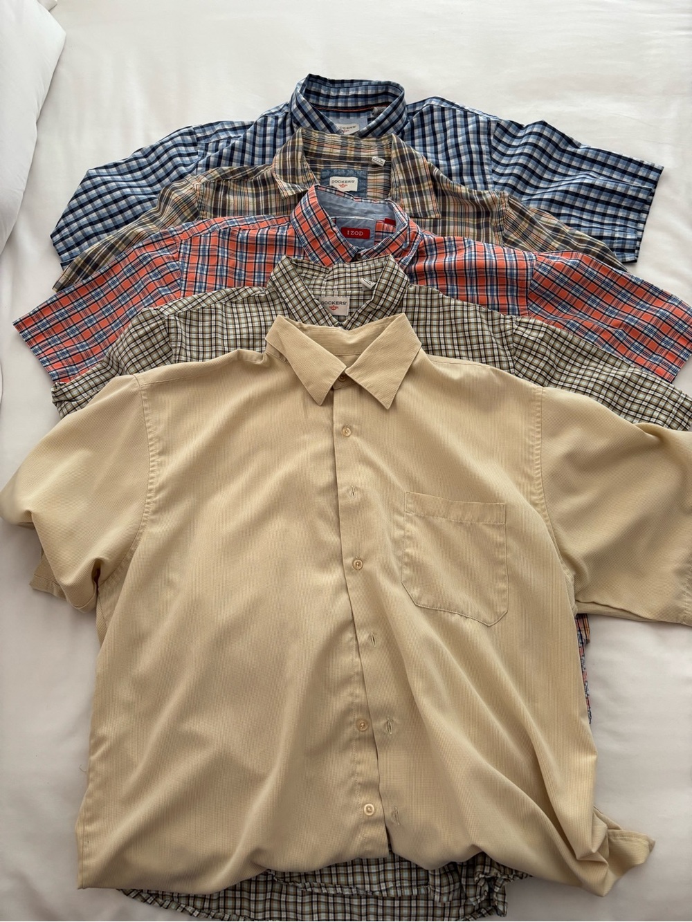 Lot of 5 Men’s Large Short Sleeve Dress Shirts
